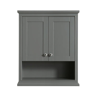Wyndham Collection Deborah Bathroom Wall-Mounted Storage Cabinet in Dark Gray