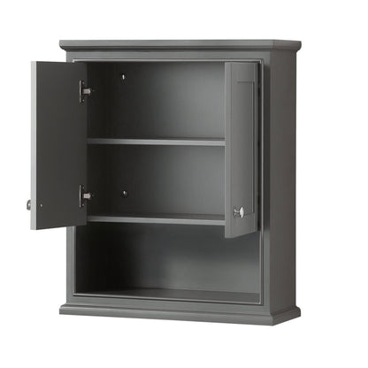 Wyndham Collection Deborah Bathroom Wall-Mounted Storage Cabinet in Dark Gray