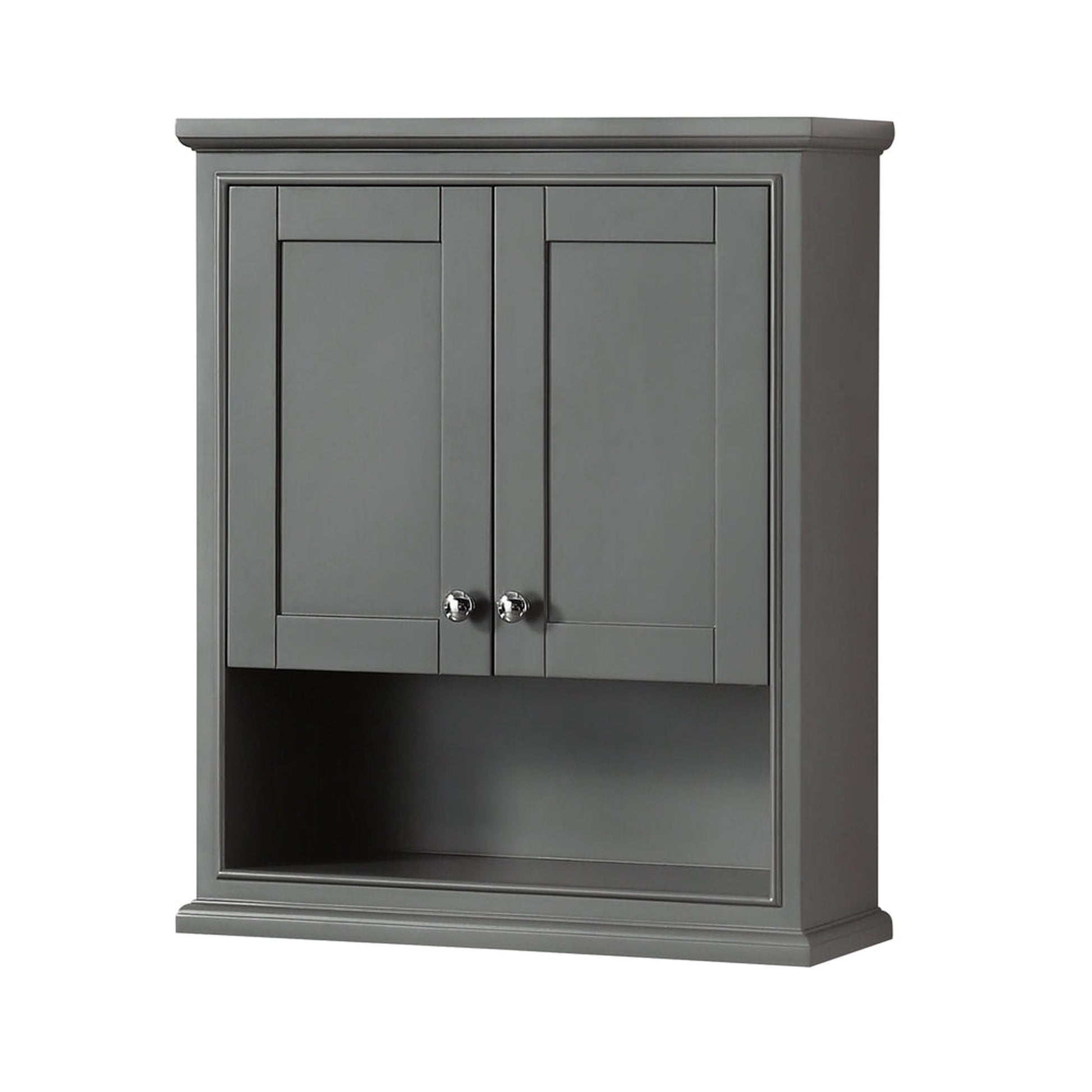 Wyndham Collection Deborah Bathroom Wall-Mounted Storage Cabinet in Dark Gray