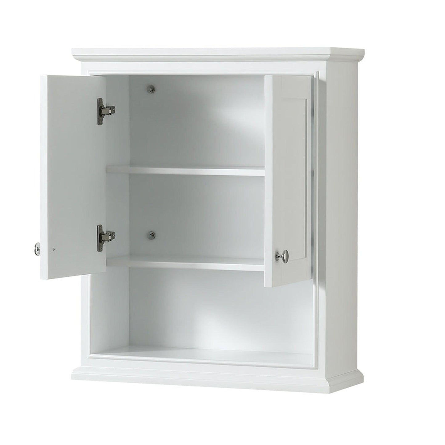 Wyndham Collection Deborah Bathroom Wall-Mounted Storage Cabinet in White