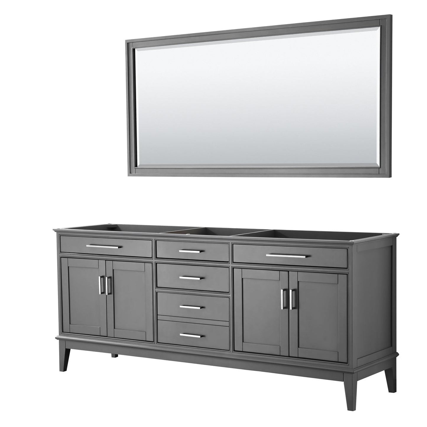 Wyndham Collection Margate 80" Double Bathroom Dark Gray Vanity With 70" Mirror