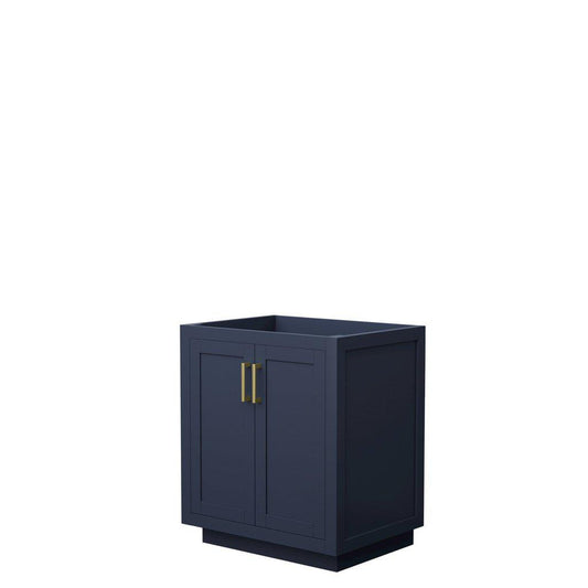 Wyndham Collection Miranda 30" Single Bathroom Dark Blue Vanity With Brushed Gold Trim