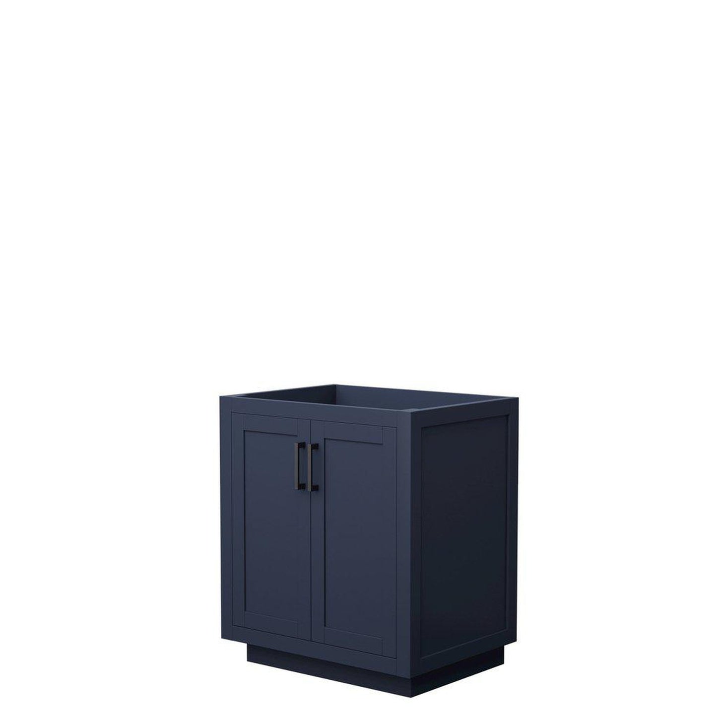 Wyndham Collection Miranda 30" Single Bathroom Dark Blue Vanity With Matte Black Trim