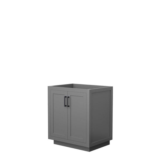 Wyndham Collection Miranda 30" Single Bathroom Dark Gray Vanity With Matte Black Trim