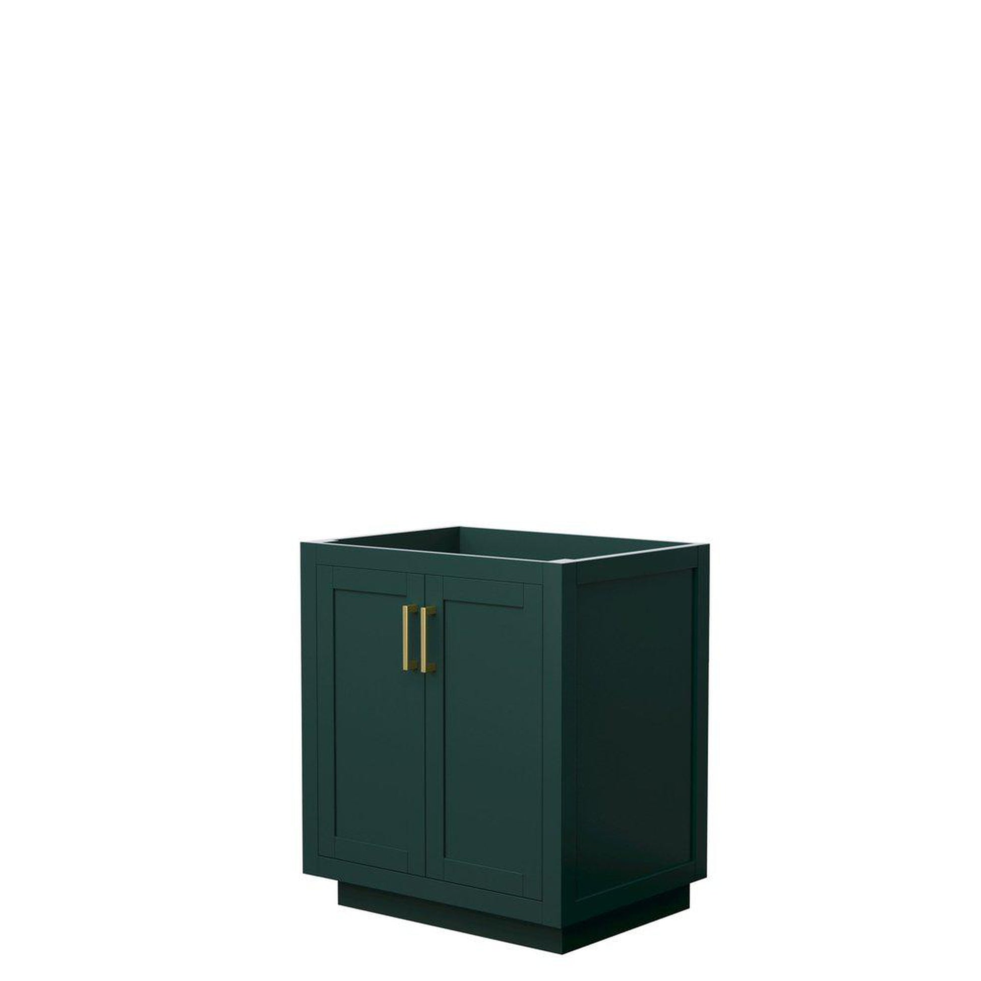 Wyndham Collection Miranda 30" Single Bathroom Green Vanity With Brushed Gold Trim