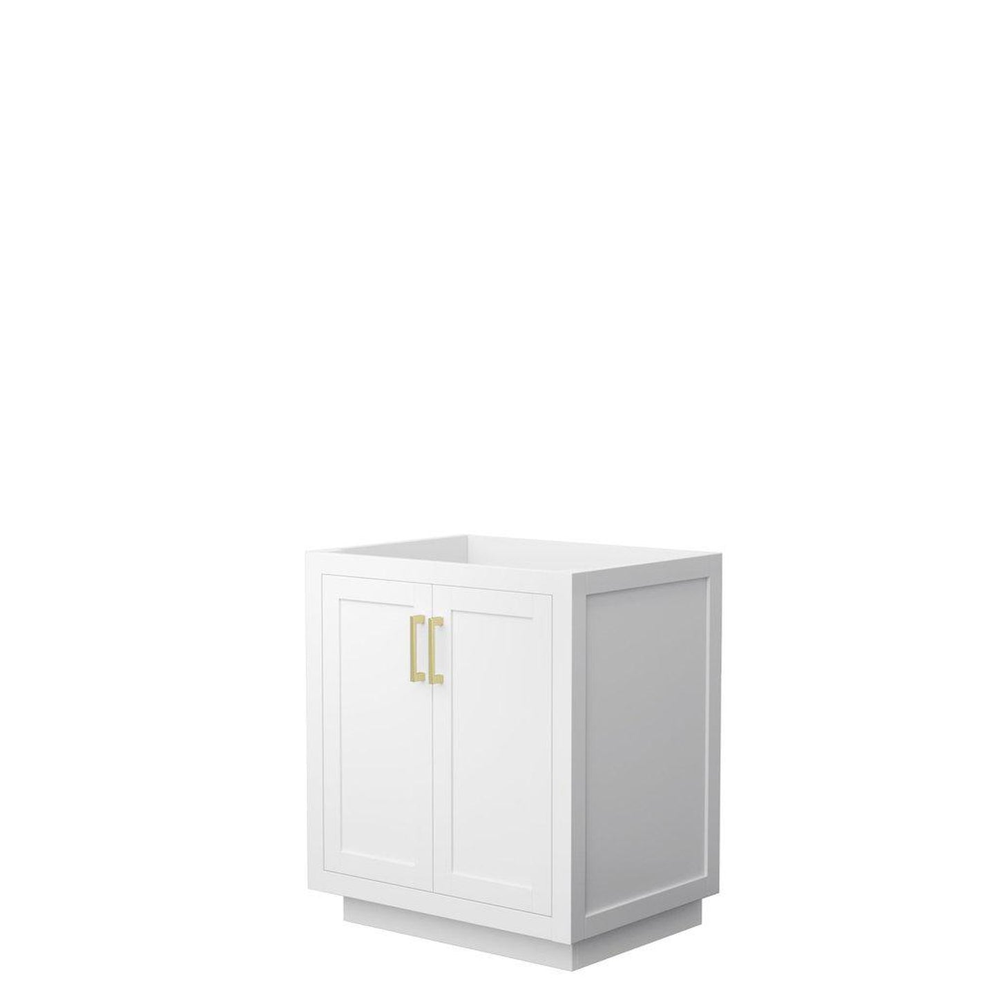 Wyndham Collection Miranda 30" Single Bathroom White Vanity With Brushed Gold Trim