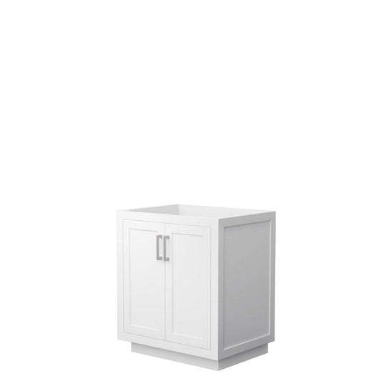 Wyndham Collection Miranda 30" Single Bathroom White Vanity With Brushed Nickel Trim