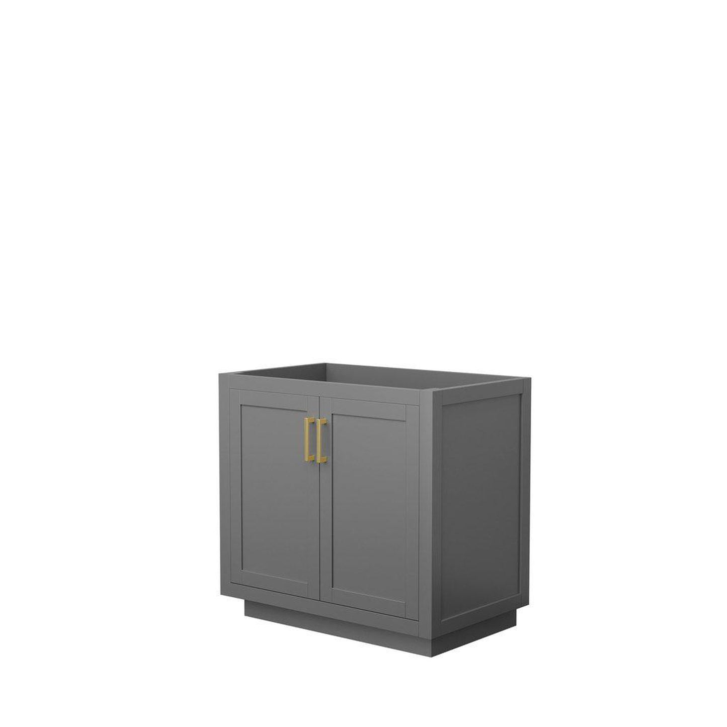 Wyndham Collection Miranda 36" Single Bathroom Dark Gray Vanity With Brushed Gold Trim