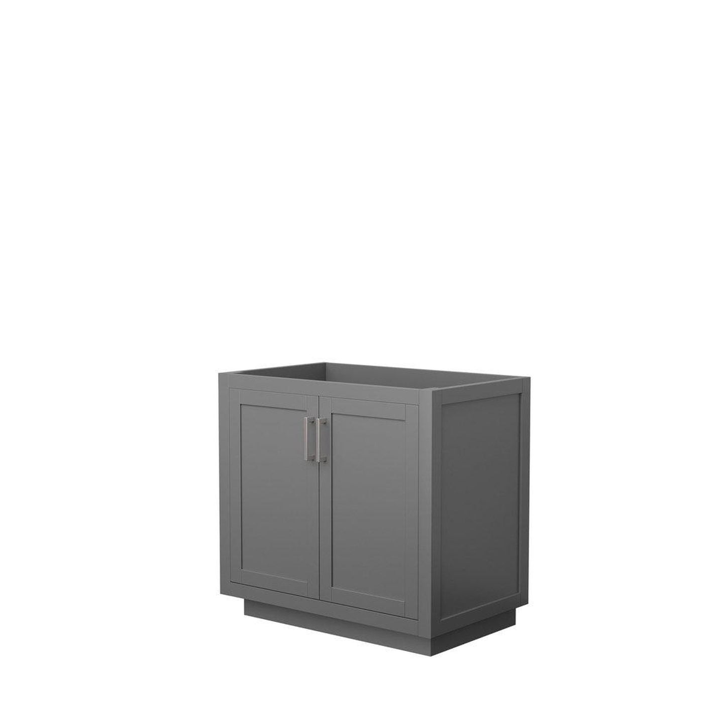 Wyndham Collection Miranda 36" Single Bathroom Dark Gray Vanity With Brushed Nickel Trim