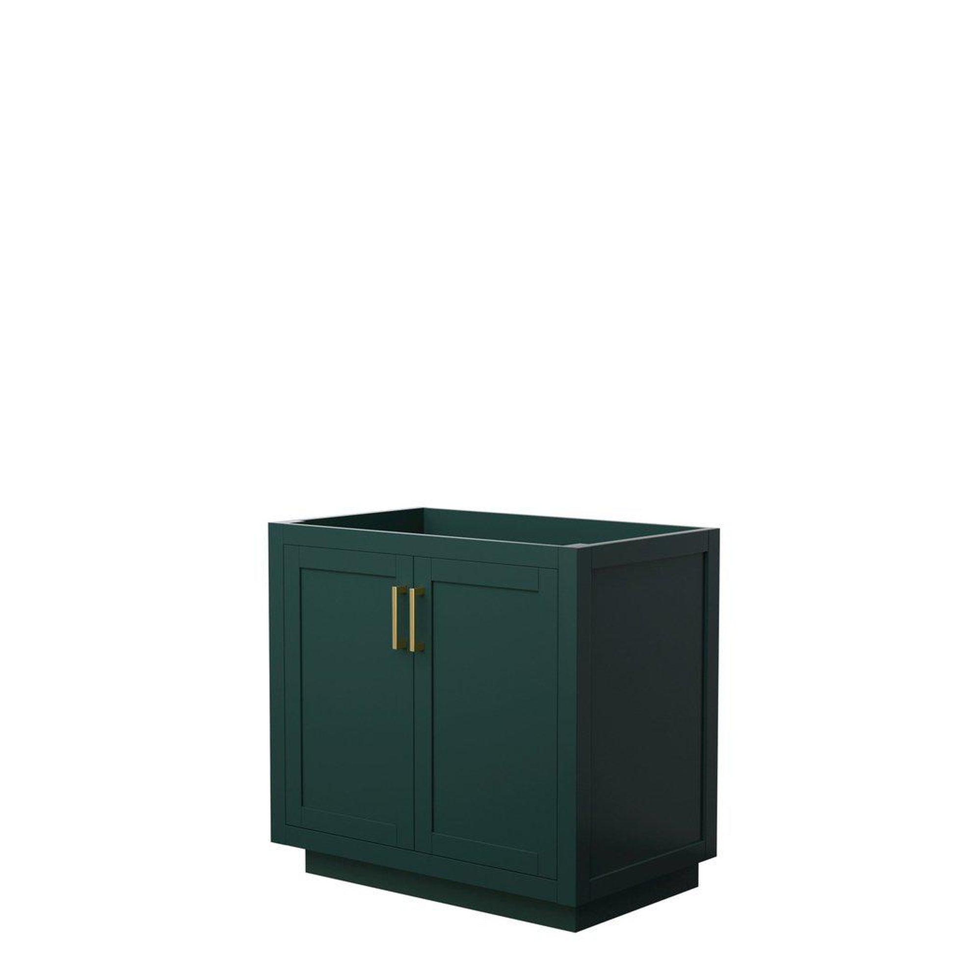 Wyndham Collection Miranda 36" Single Bathroom Green Vanity With Brushed Gold Trim