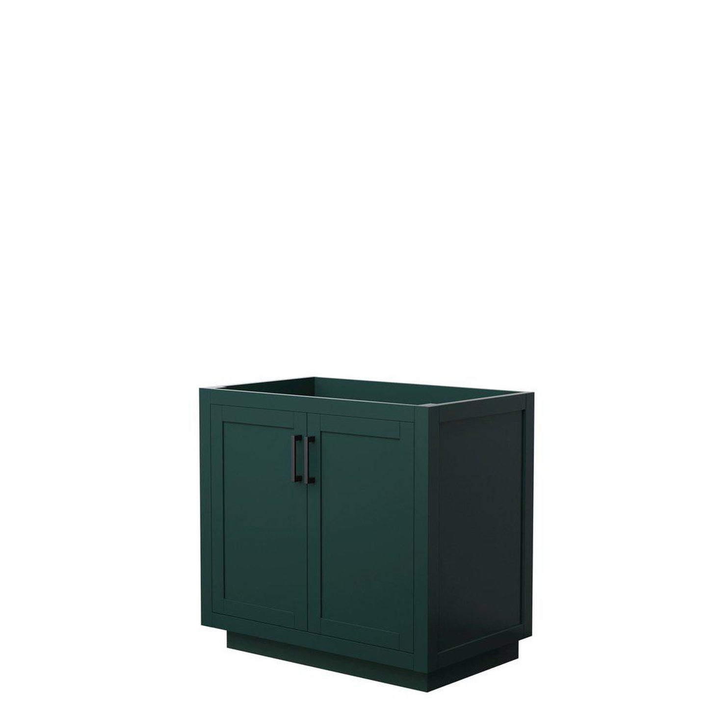 Wyndham Collection Miranda 36" Single Bathroom Green Vanity With Matte Black Trim