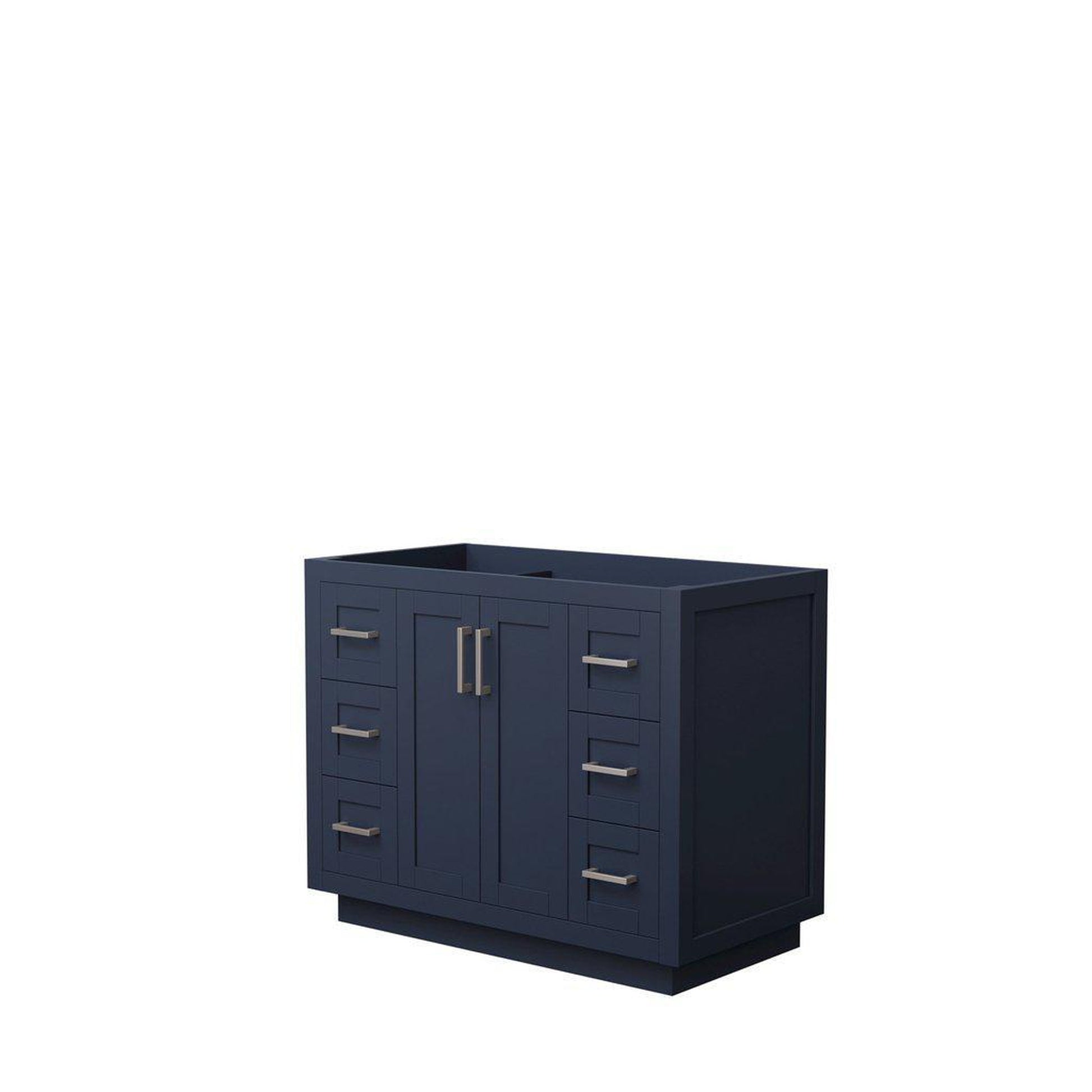 Wyndham Collection Miranda 42" Single Bathroom Dark Blue Vanity With Brushed Nickel Trim