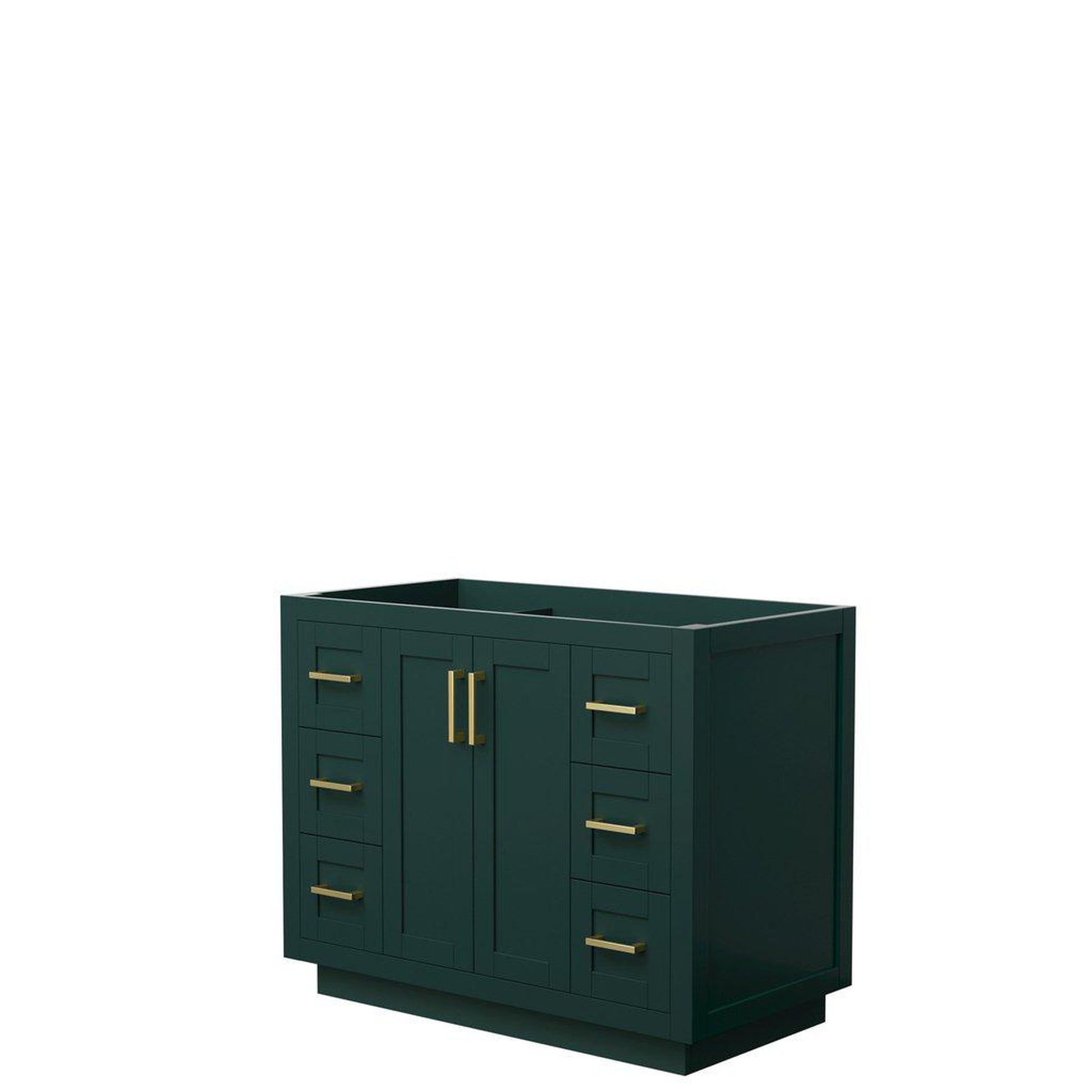 Wyndham Collection Miranda 42" Single Bathroom Green Vanity With Brushed Gold Trim