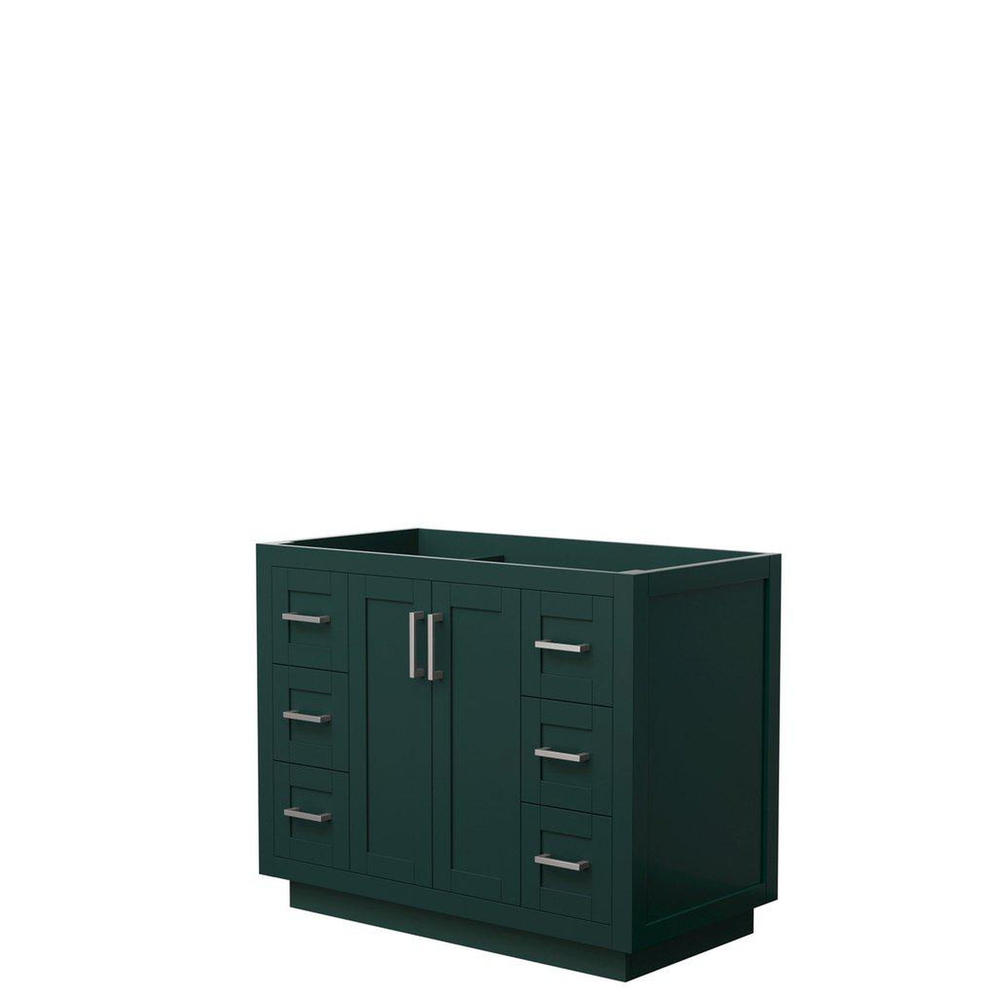 Wyndham Collection Miranda 42" Single Bathroom Green Vanity With Brushed Nickel Trim