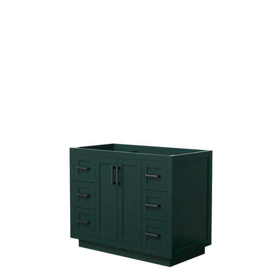 Wyndham Collection Miranda 42" Single Bathroom Green Vanity With Matte Black Trim