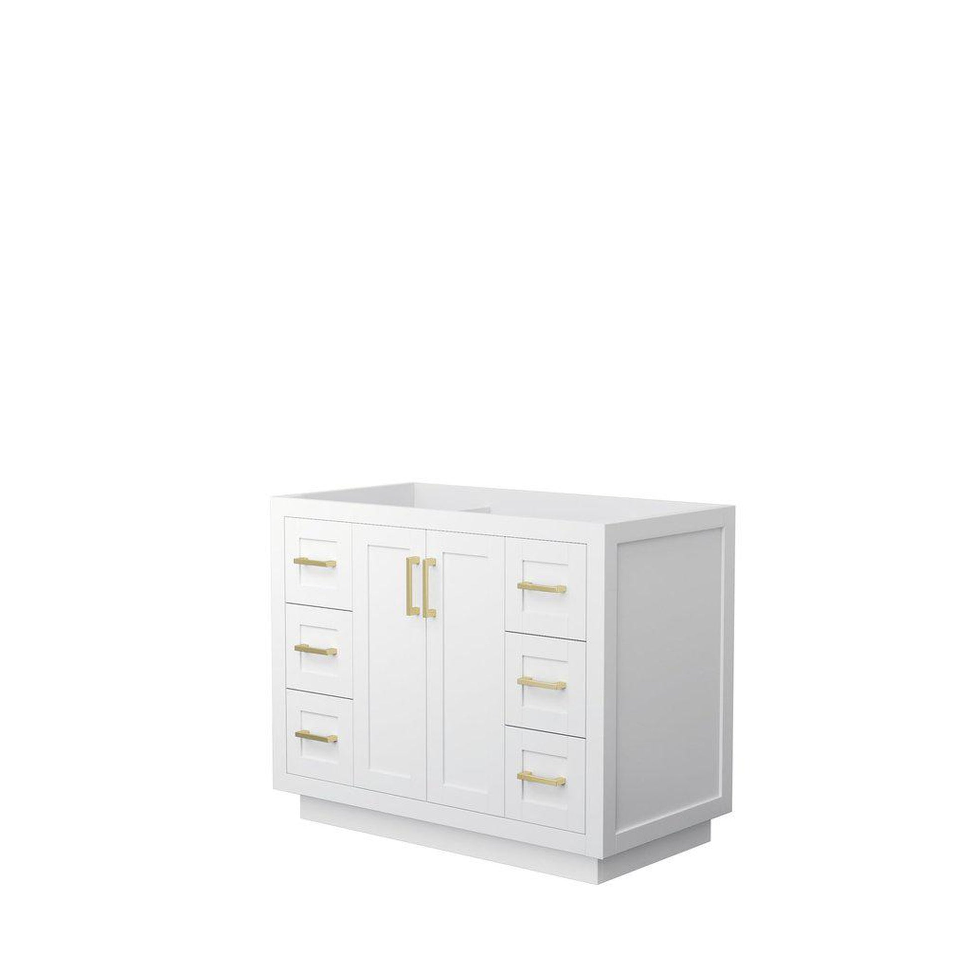 Wyndham Collection Miranda 42" Single Bathroom White Vanity With Brushed Gold Trim