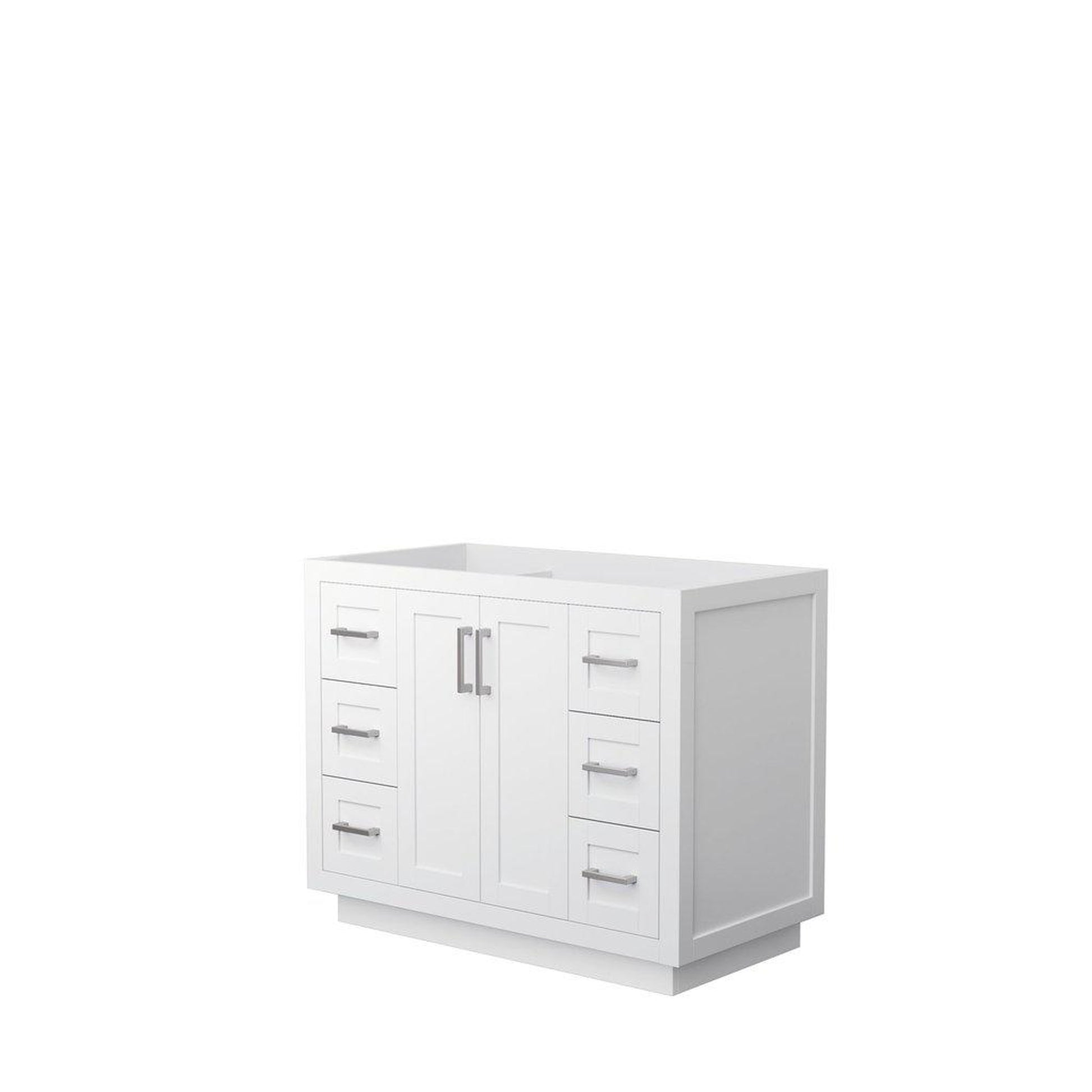 Wyndham Collection Miranda 42" Single Bathroom White Vanity With Brushed Nickel Trim