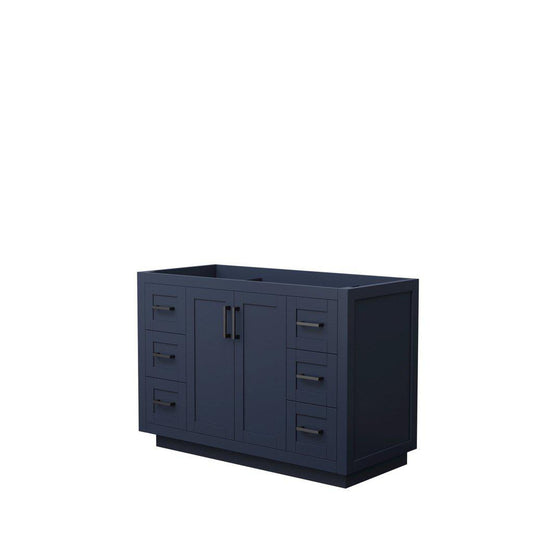 Wyndham Collection Miranda 48" Single Bathroom Dark Blue Vanity With Matte Black Trim