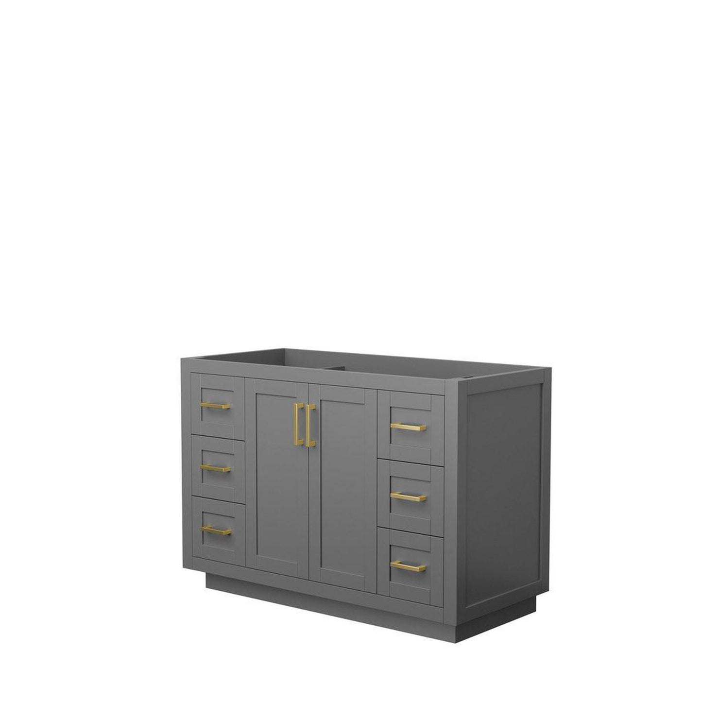 Wyndham Collection Miranda 48" Single Bathroom Dark Gray Vanity With Brushed Gold Trim