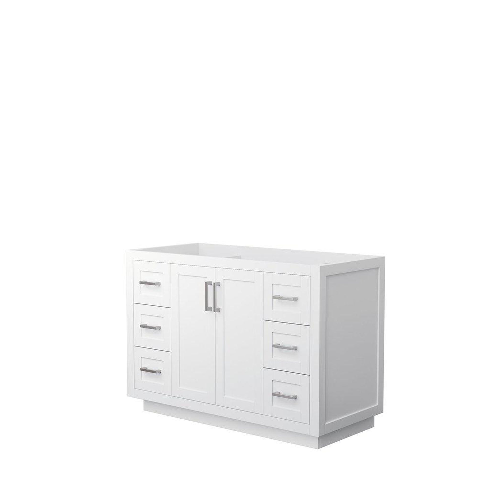 Wyndham Collection Miranda 48" Single Bathroom White Vanity With Brushed Nickel Trim