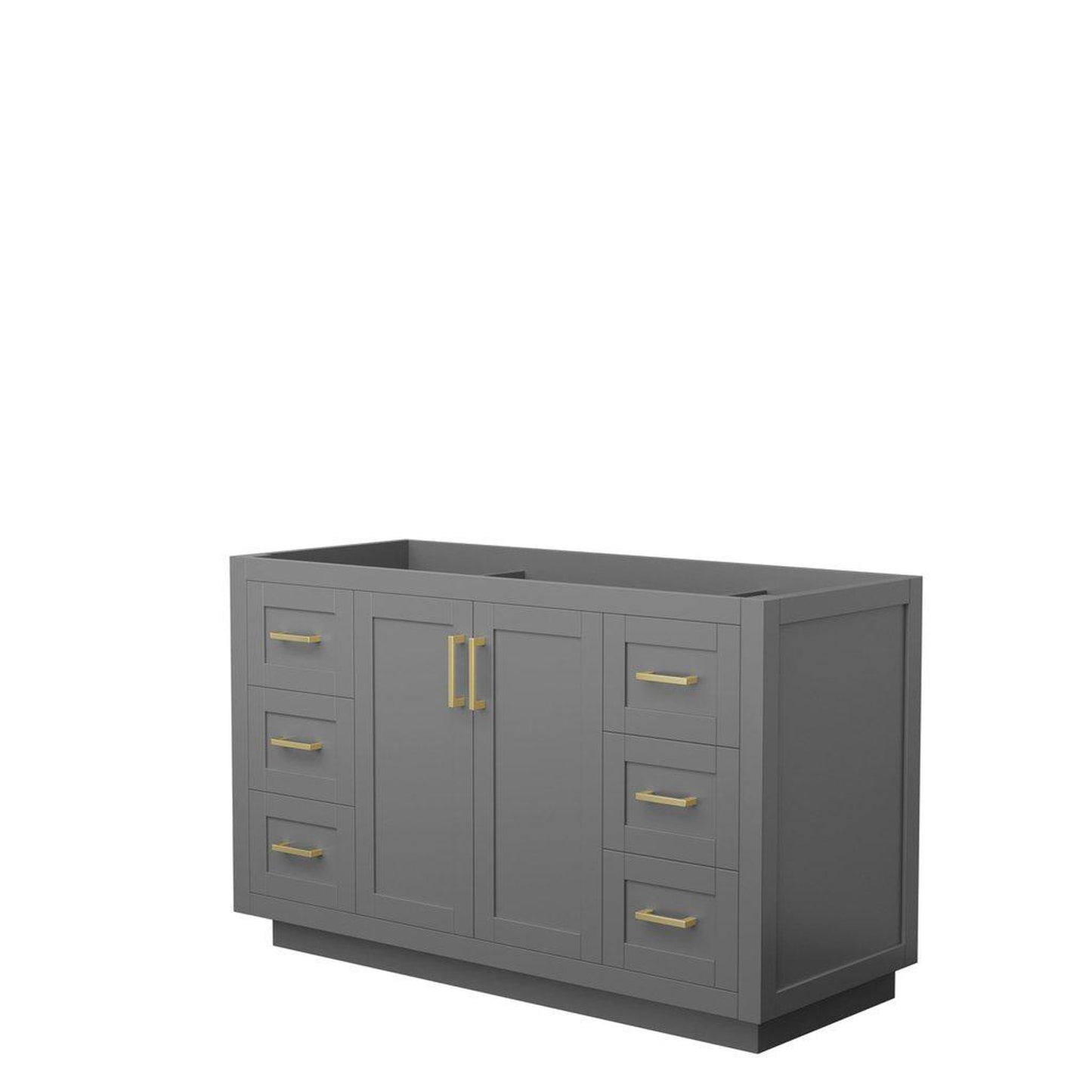 Wyndham Collection Miranda 54" Single Bathroom Dark Gray Vanity With Brushed Gold Trim