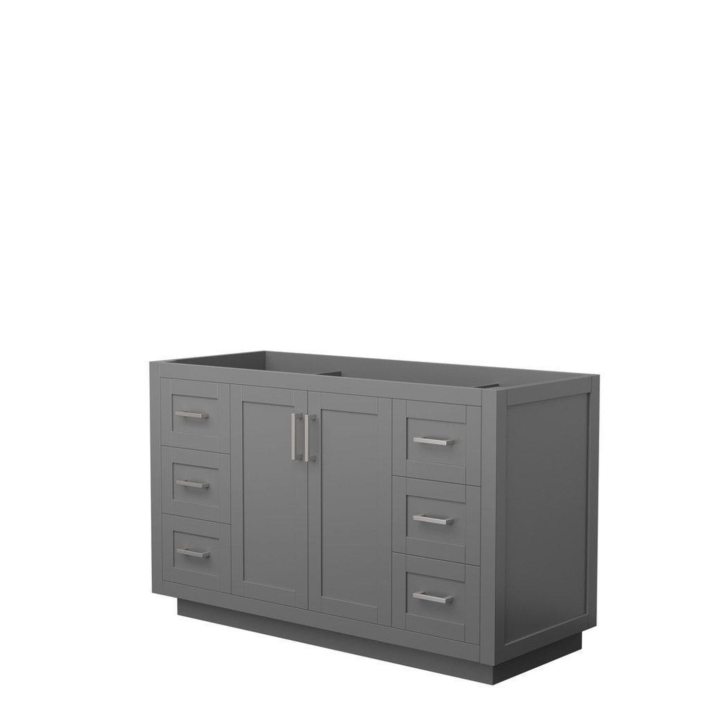 Wyndham Collection Miranda 54" Single Bathroom Dark Gray Vanity With Brushed Nickel Trim