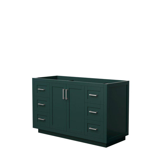 Wyndham Collection Miranda 54" Single Bathroom Green Vanity With Brushed Nickel Trim