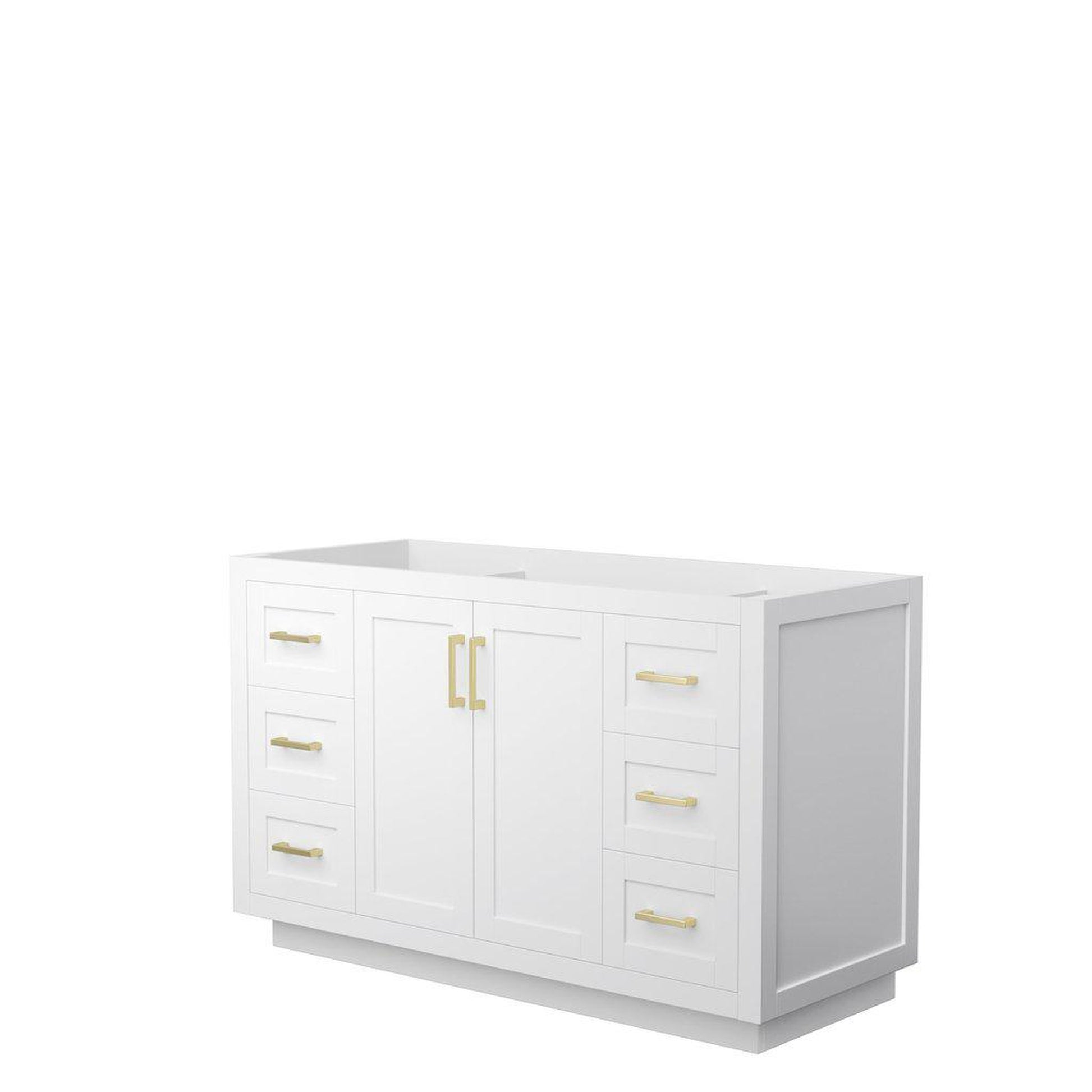 Wyndham Collection Miranda 54" Single Bathroom White Vanity With Brushed Gold Trim