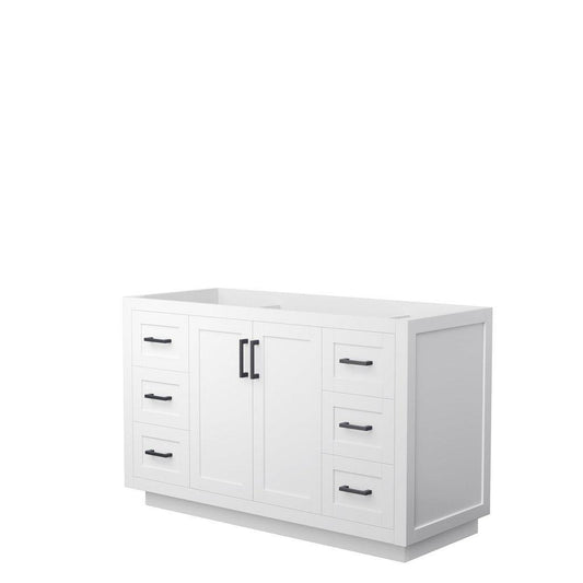 Wyndham Collection Miranda 54" Single Bathroom White Vanity With Matte Black Trim