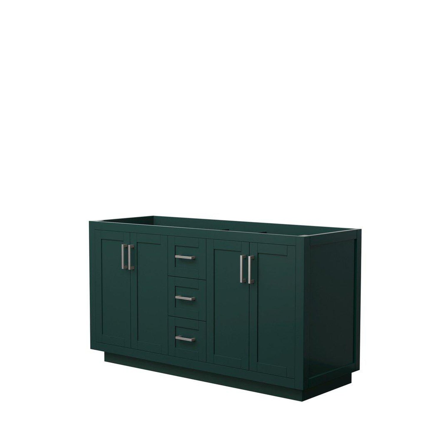 Wyndham Collection Miranda 60" Double Bathroom Green Vanity With Brushed Nickel Trim