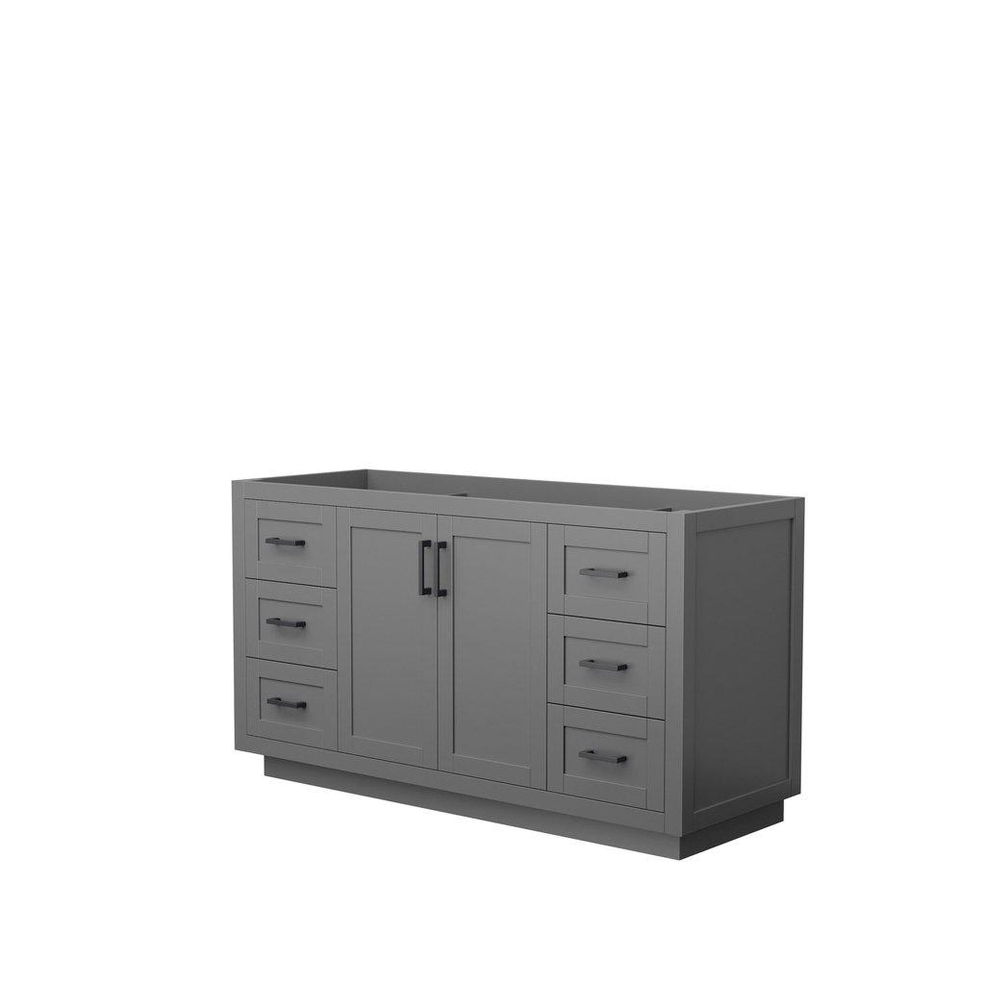 Wyndham Collection Miranda 60" Single Bathroom Dark Gray Vanity With Matte Black Trim