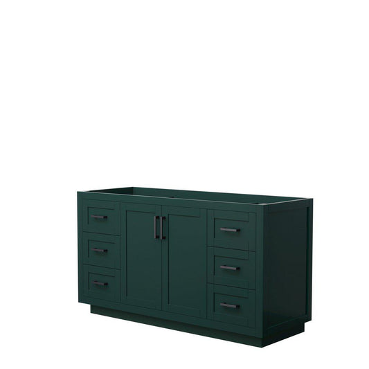 Wyndham Collection Miranda 60" Single Bathroom Green Vanity With Matte Black Trim