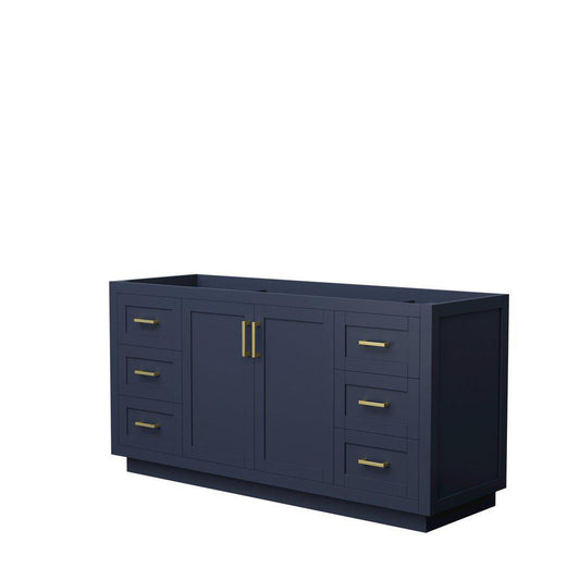 Wyndham Collection Miranda 66" Single Bathroom Dark Blue Vanity With Brushed Gold Trim