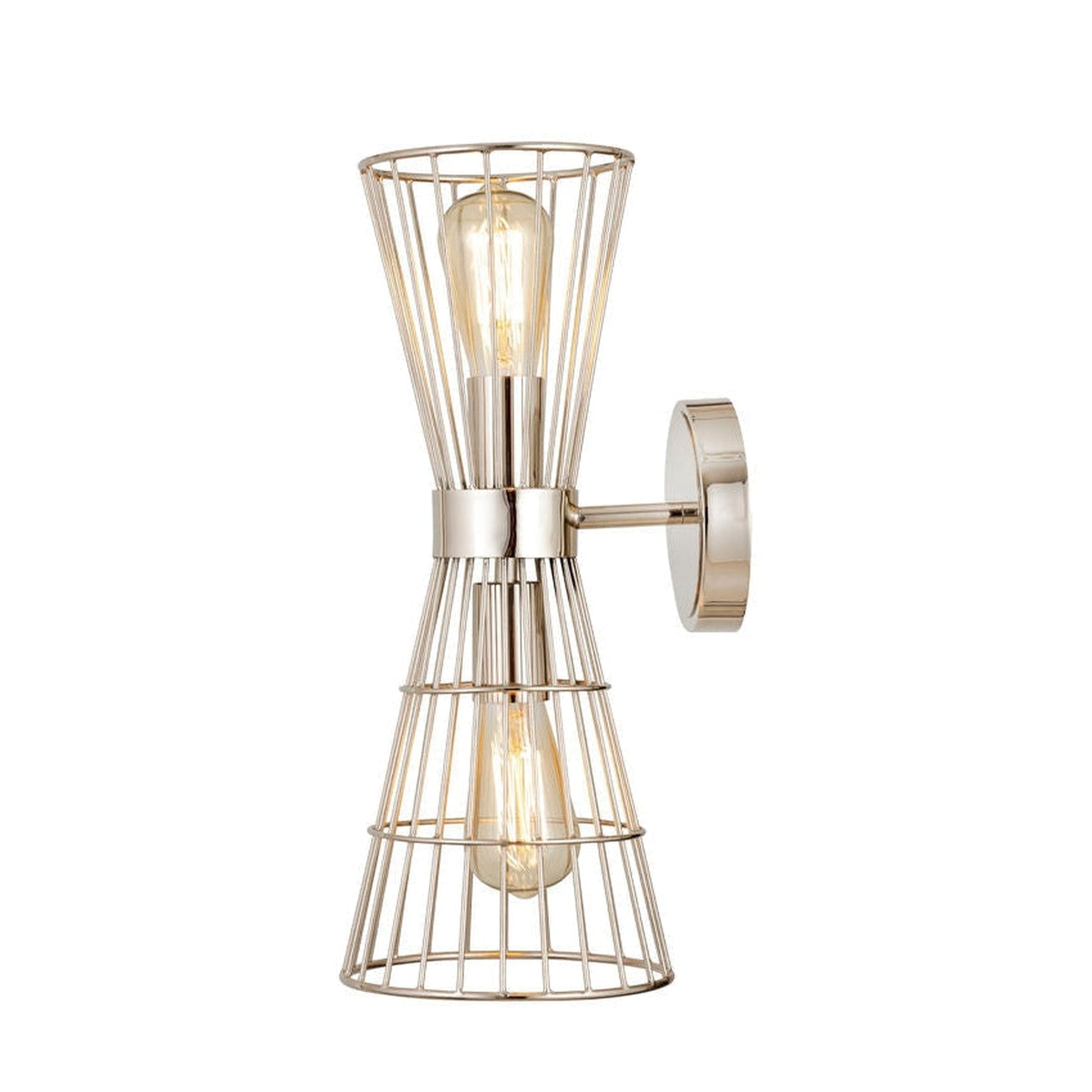 Z-Lite Alito 7" 2-Light Polished Nickel Wall Sconce With Geometric Iron Frame