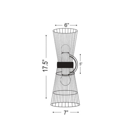 Z-Lite Alito 7" 2-Light Rubbed Brass Wall Sconce With Geometric Iron Frame