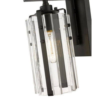 Z-Lite Alverton 5" 1-Light Matte Black Wall Sconce With Clear Glass Shade