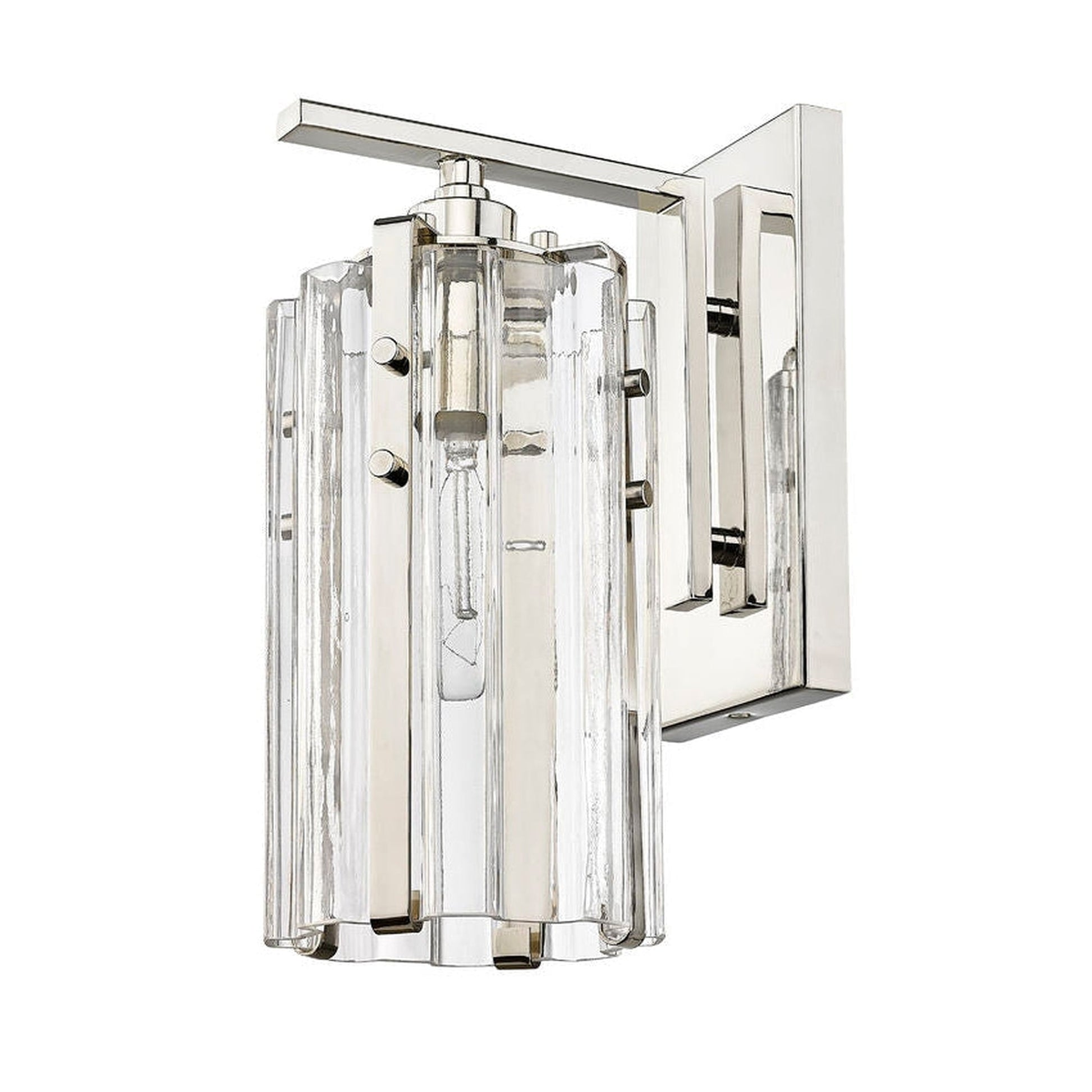 Z-Lite Alverton 5" 1-Light Polished Nickel Wall Sconce With Clear Glass Shade