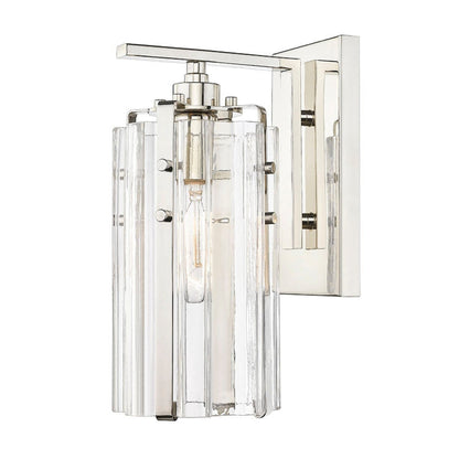Z-Lite Alverton 5" 1-Light Polished Nickel Wall Sconce With Clear Glass Shade