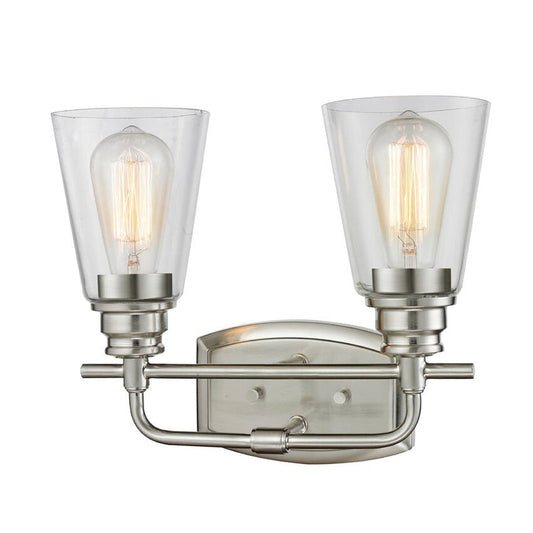 Z-Lite Annora 13" 2-Light Brushed Nickel Vanity Light With Clear Glass Shade