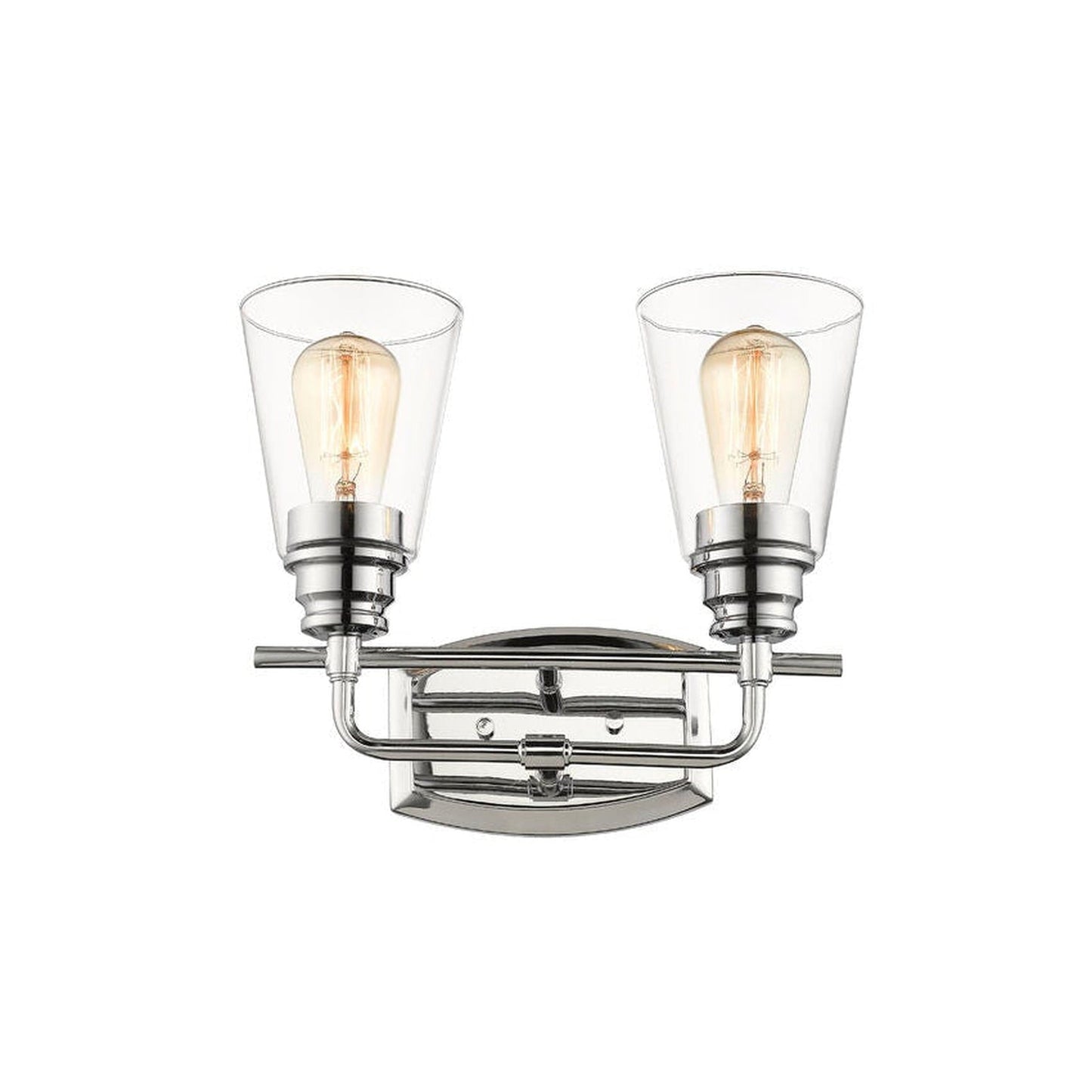 Z-Lite Annora 13" 2-Light Chrome Vanity Light With Clear Glass Shade