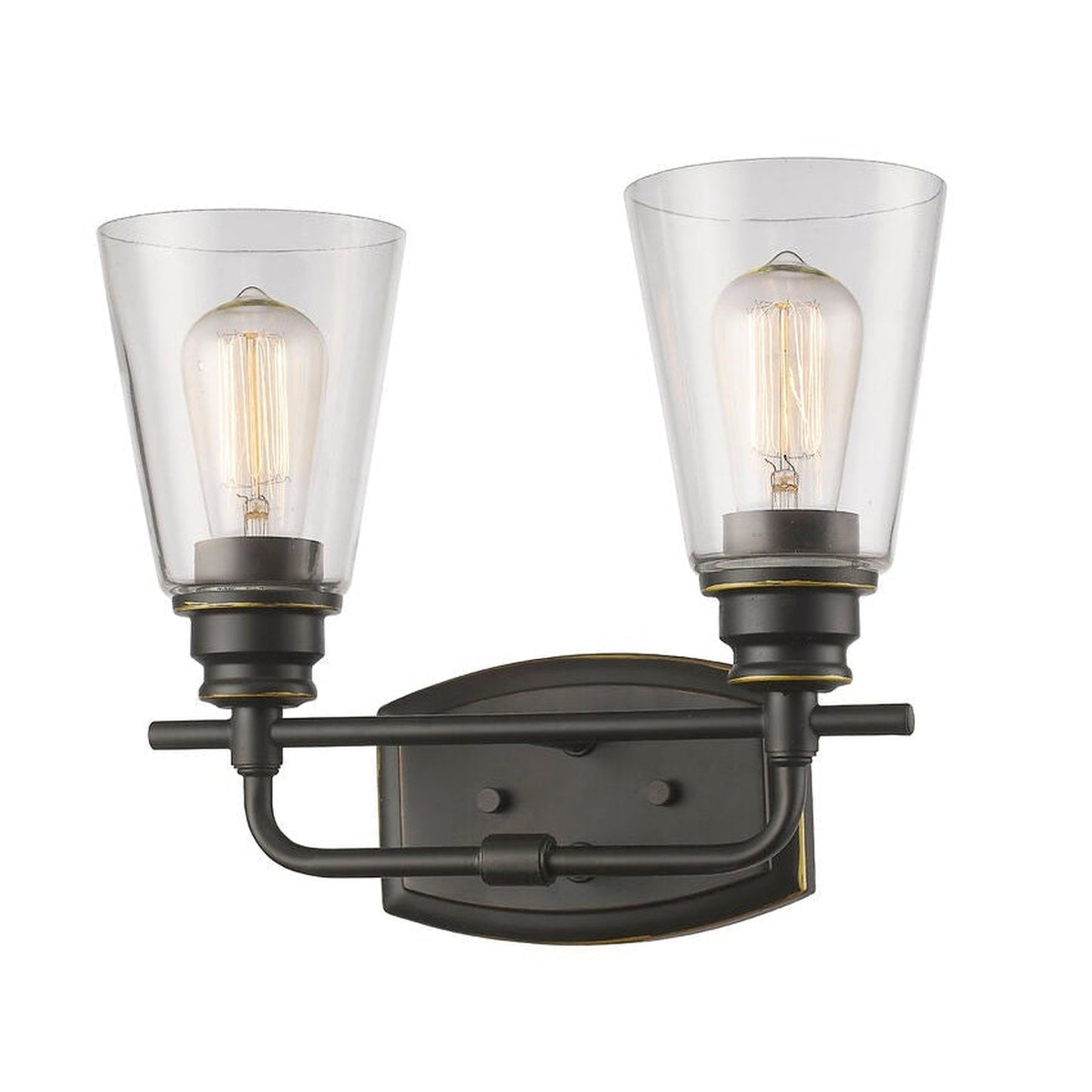 Z-Lite Annora 13" 2-Light Olde Bronze Vanity Light With Clear Glass Shade