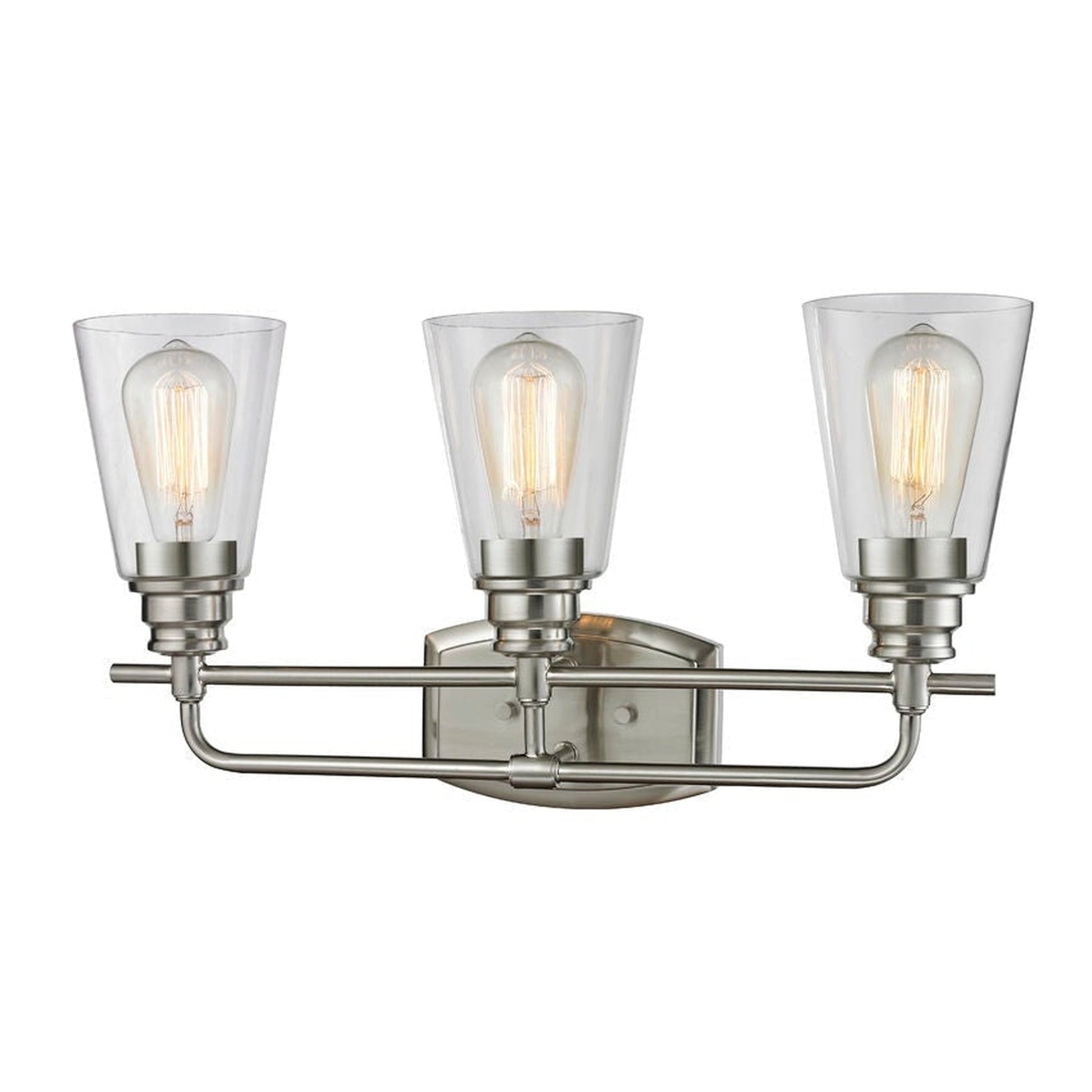 Z-Lite Annora 21" 3-Light Brushed Nickel Vanity Light With Clear Glass Shade