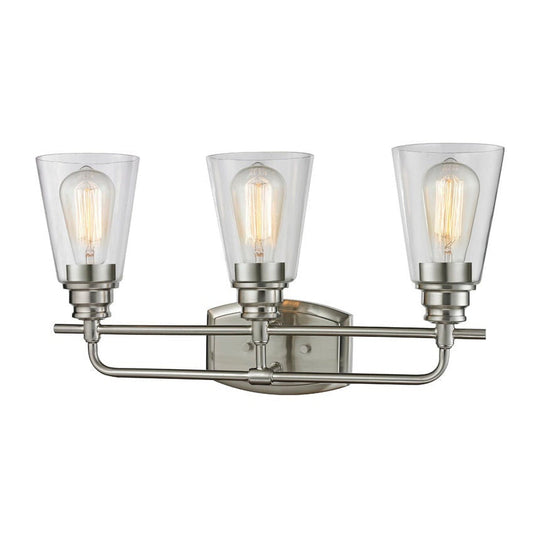 Z-Lite Annora 21" 3-Light Brushed Nickel Vanity Light With Clear Glass Shade