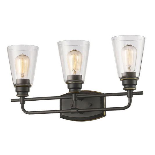 Z-Lite Annora 21" 3-Light Olde Bronze Vanity Light With Clear Glass Shade