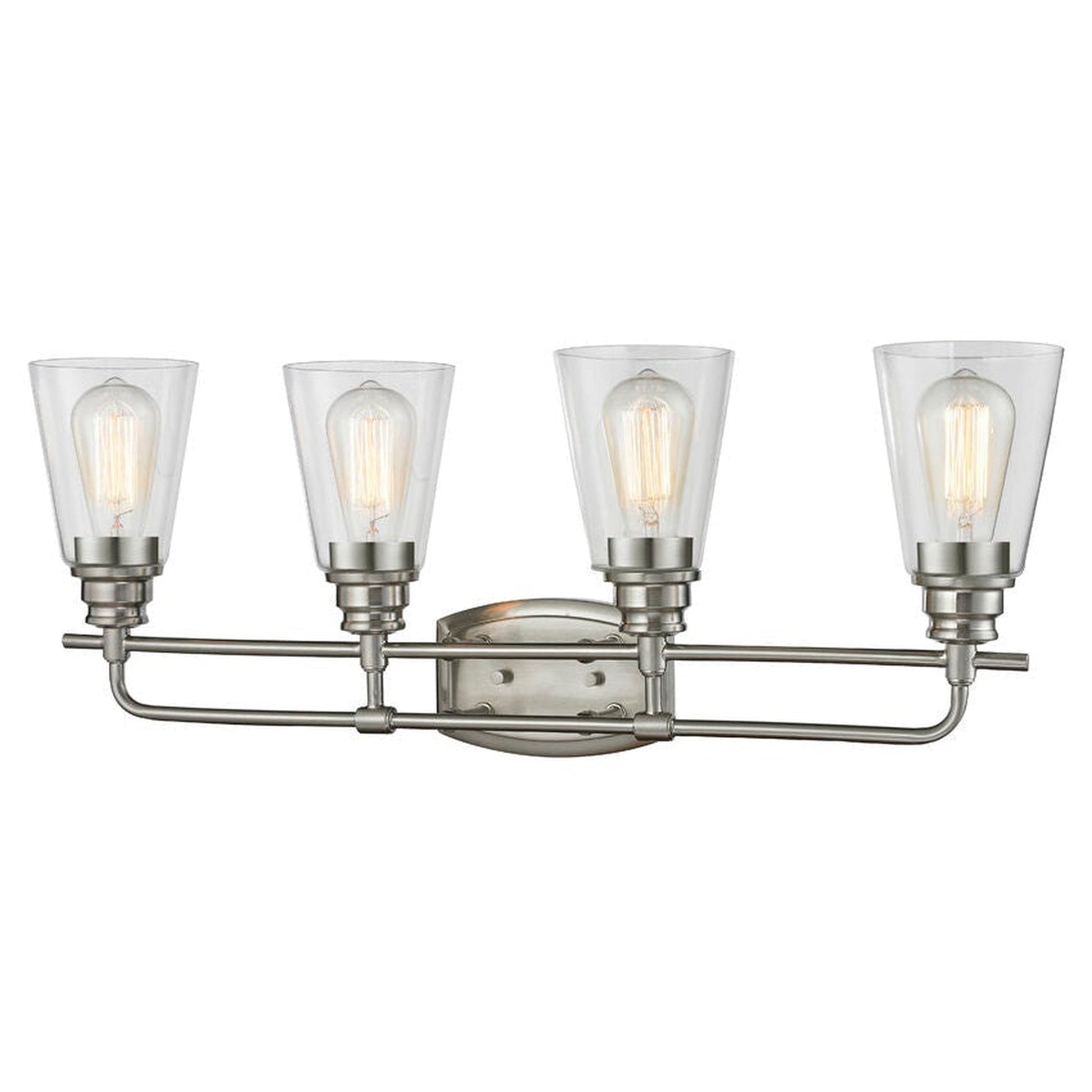 Z-Lite Annora 29" 4-Light Brushed Nickel Vanity Light With Clear Glass Shade