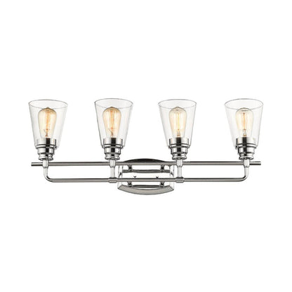Z-Lite Annora 29" 4-Light Chrome Vanity Light With Clear Glass Shade