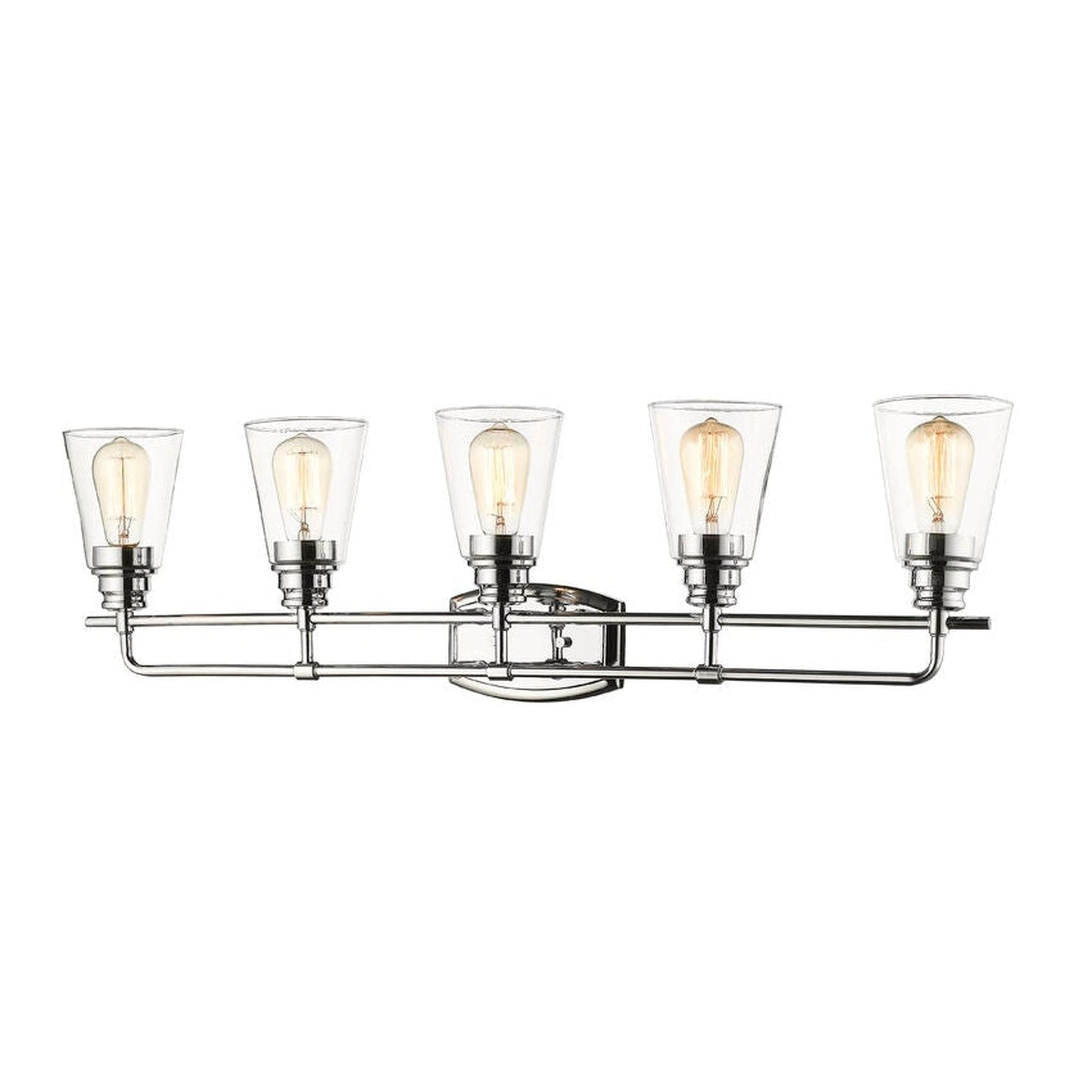 Z-Lite Annora 37" 5-Light Chrome Vanity Light With Clear Glass Shade