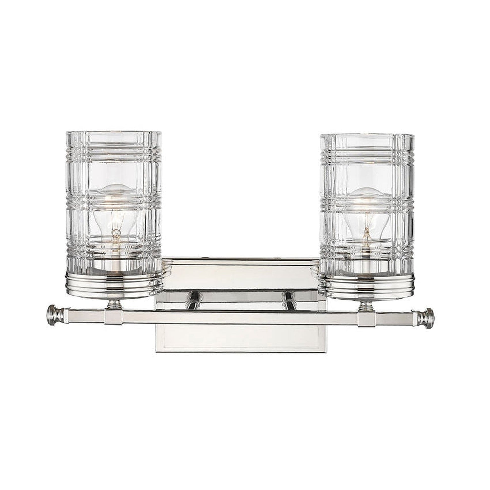 Z-Lite Archer 18" 2-Light Polished Nickel Vanity Light With Clear Glass Shade