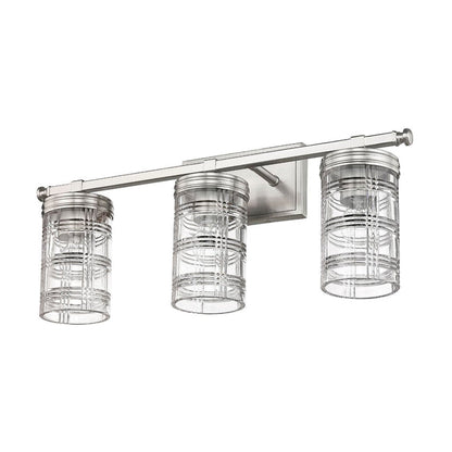 Z-Lite Archer 25" 3-Light Brushed Nickel Vanity Light With Clear Glass Shade