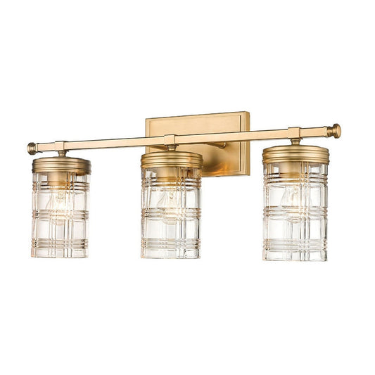 Z-Lite Archer 25" 3-Light Heirloom Gold Vanity Light With Clear Glass Shade